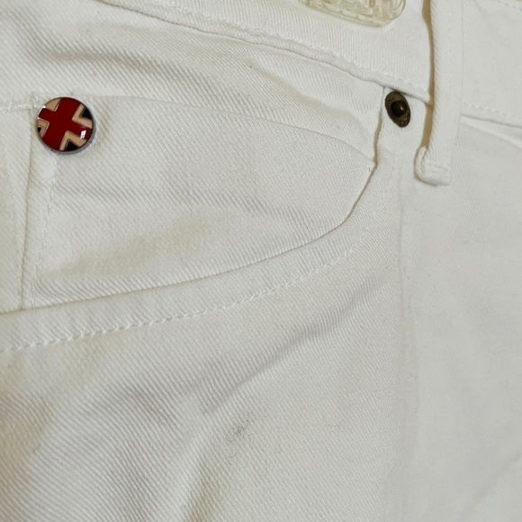 π
ΊHUDSON RARE NWT White Skirt lightly Shredded Hem Cotton Union Jack - Picture 7 of 10